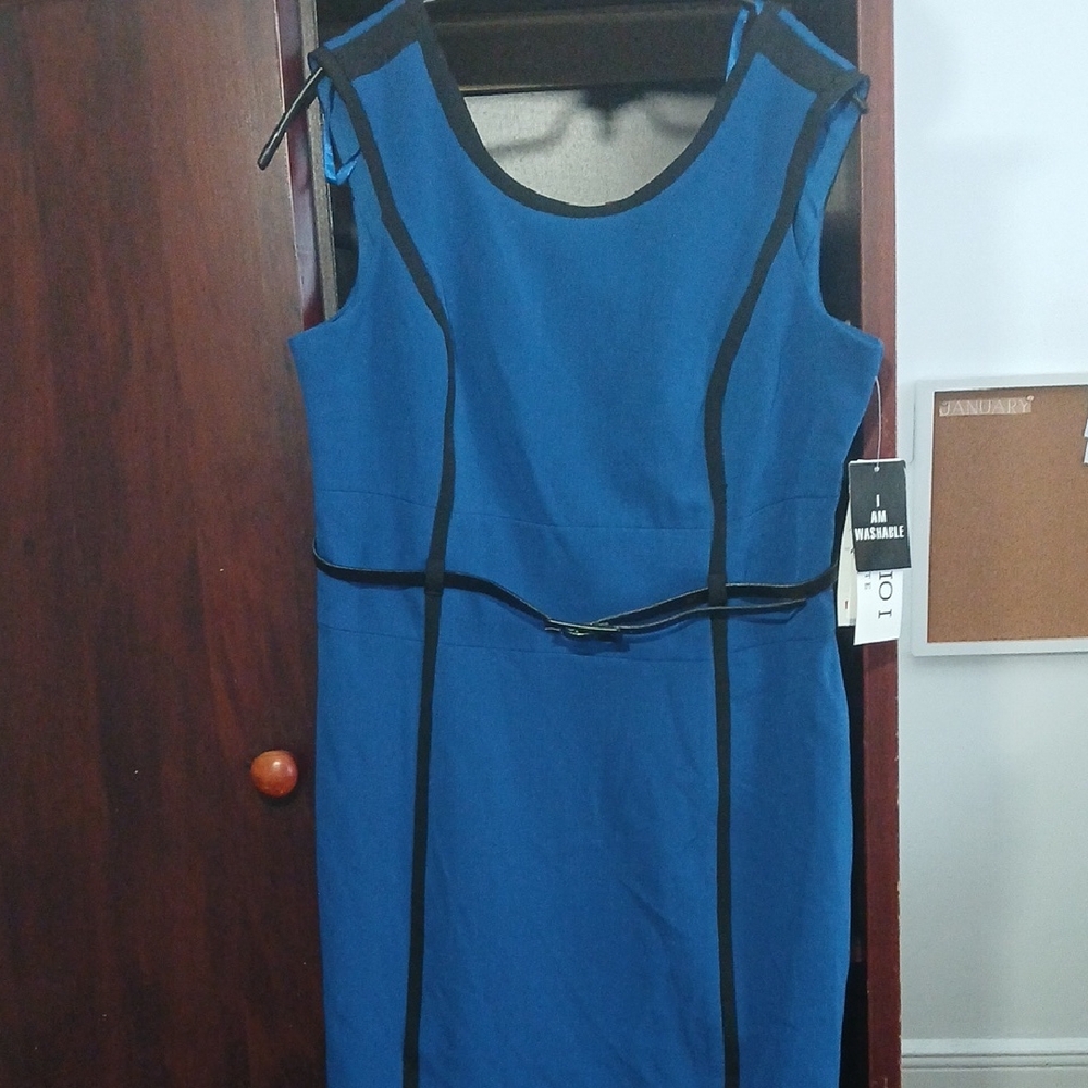 Studio I Blue Dress with Black Trim